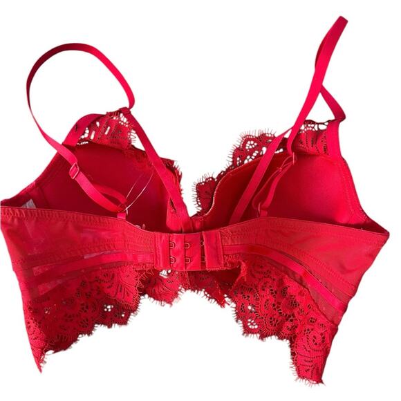 NWOT Hunkemoller Marilee Padded Underwired Longline Red Bra – Sz 34B - Picture 6 of 8